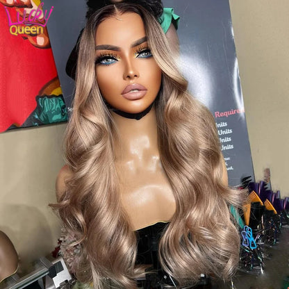 Ash Blonde Body Wave Human Hair Wig - Opaline Glam Beauty
