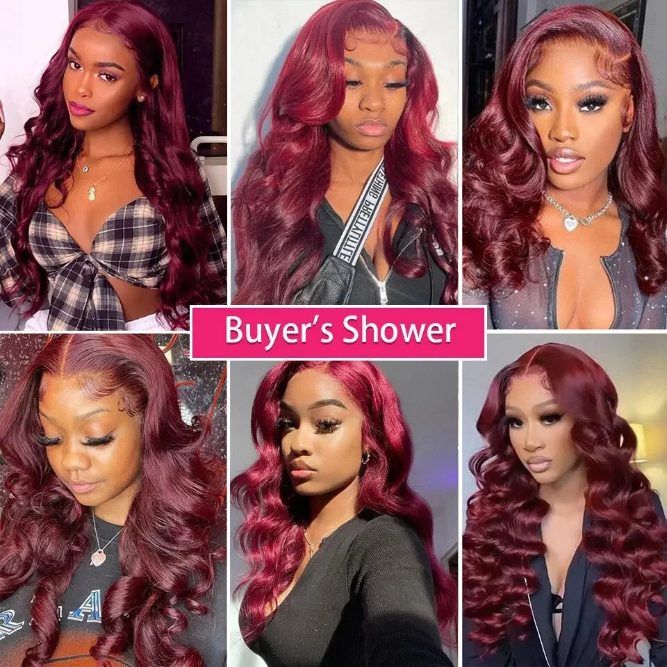Brazilian 100% Raw Hair Bundles – Wine Red - Opaline Glam Beauty