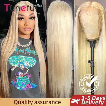 13x6 HD Transparent 613 Blonde Lace Front Human Hair Wig - Opaline Glam Beauty
