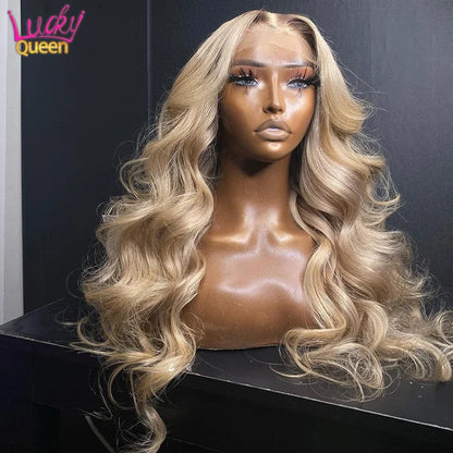 Ash Blonde Body Wave Human Hair Wig - Opaline Glam Beauty