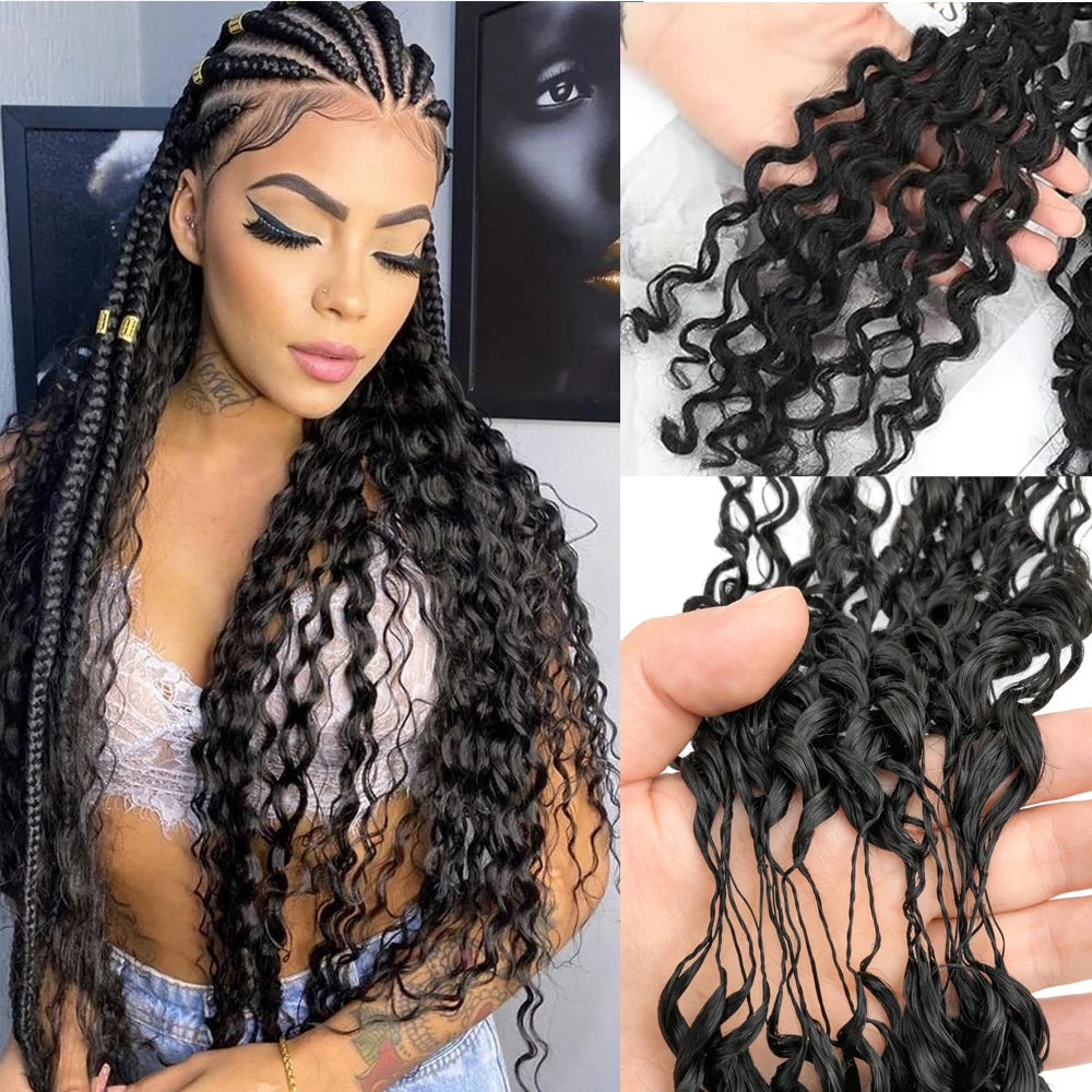 Deep Wave Feather Crochet Hair Extensions - Opaline Glam Beauty
