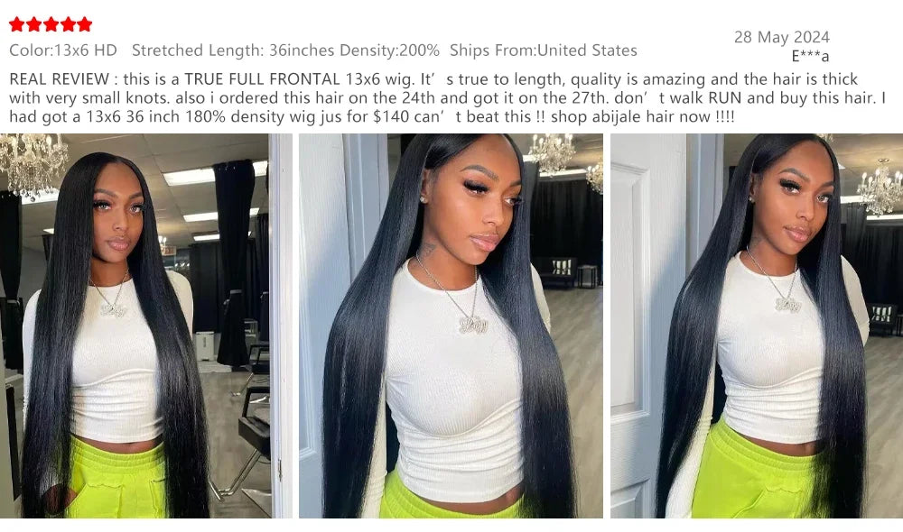 Bone Straight Lace Front Human Hair Wig - Opaline Glam Beauty