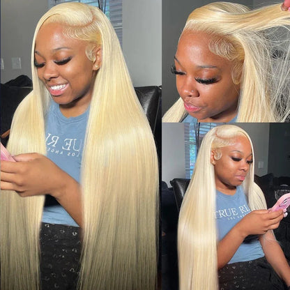 13x6 HD Transparent 613 Blonde Lace Front Human Hair Wig - Opaline Glam Beauty