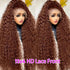 Chocolate Brown Deep Wave 13x6 Lace Front Wig Wig Human Hair Water Wave 250% Density Curly Wig Human Hair Brown Wigs Pre Plucked - Opaline Glam Beauty
