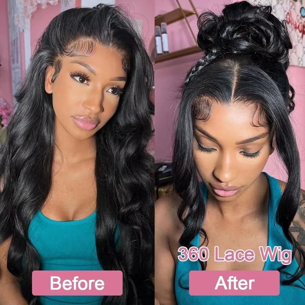 Hidden Strap 360 HD Body Wave Brazilian Virgin Human Hair Wig - Opaline Glam Beauty