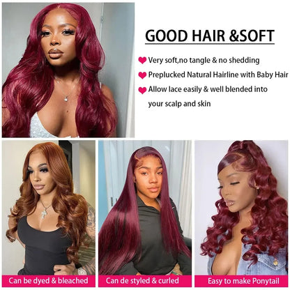 Brazilian 100% Raw Hair Bundles – Wine Red - Opaline Glam Beauty