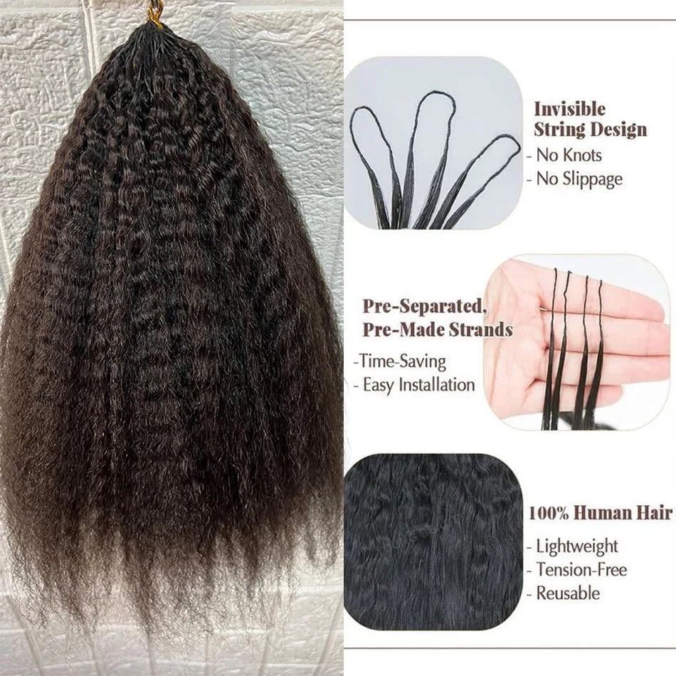 100% Human Hair Kinky Straight Crochet Extensions - Opaline Glam Beauty