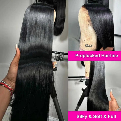 250% Density Bone Straight Glueless HD Lace Front Wig - Opaline Glam Beauty