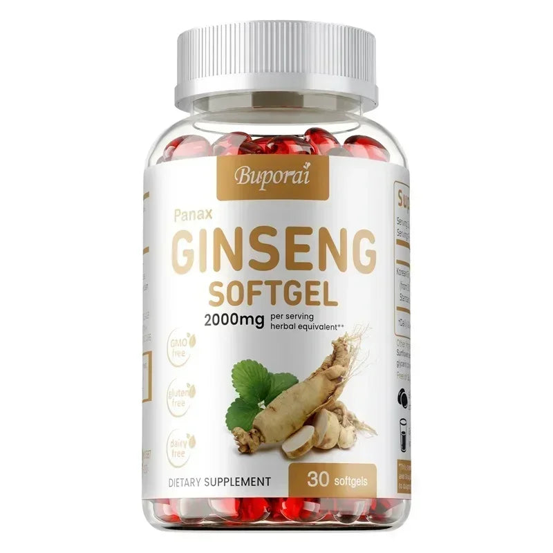 Red Panax Ginseng Capsules - for Immunity, Energy, Fatigue and Stress