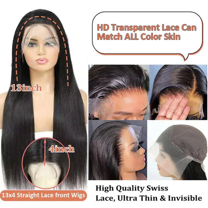 Bone Straight Lace Front Human Hair Wig - Opaline Glam Beauty