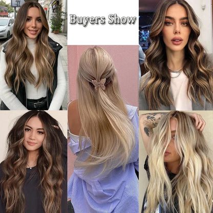 4/27 Ombre Body Wave Clip-In Human Hair Extensions – 120g 8pcs - Opaline Glam Beauty