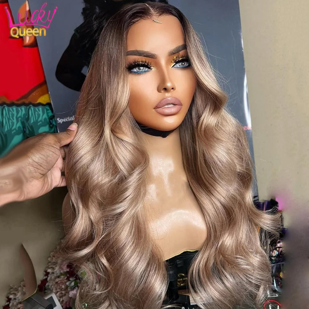 Ash Blonde Body Wave Human Hair Wig - Opaline Glam Beauty