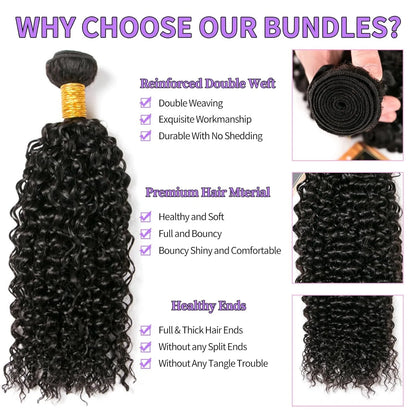 Virgin Jerry Curly Human Hair Bundles - Opaline Glam Beauty