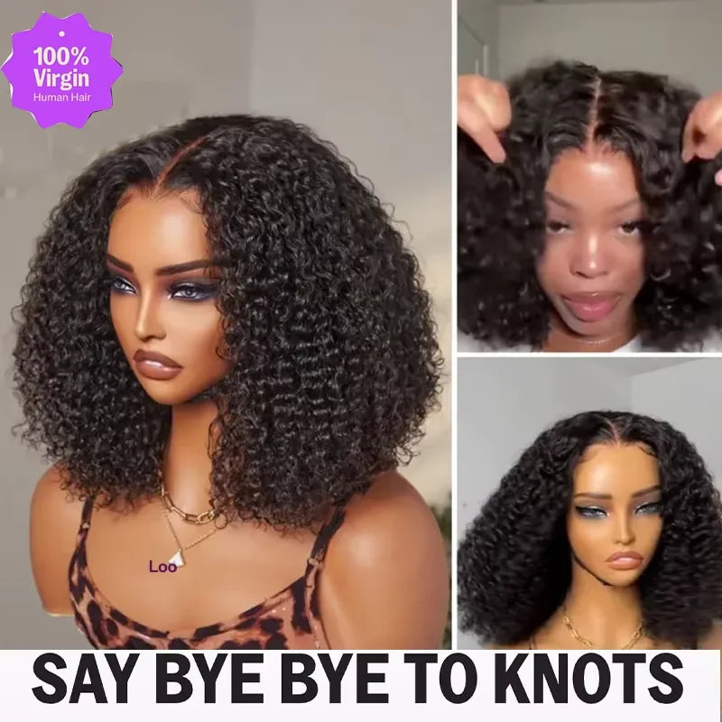 10" Deep Wave Glueless Bob Wig – 250% Density - Opaline Glam Beauty