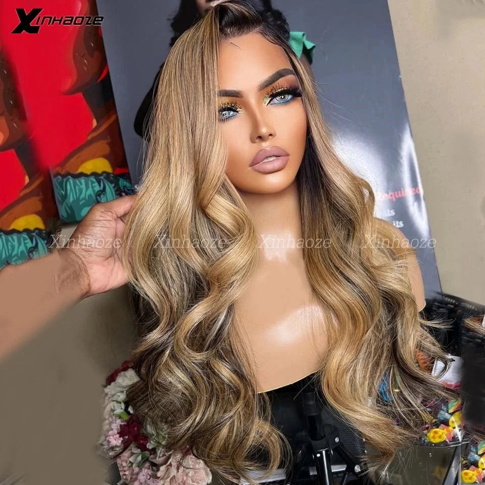 Brazilian Ombre Blonde Body Wave Human Hair Wig - Opaline Glam Beauty