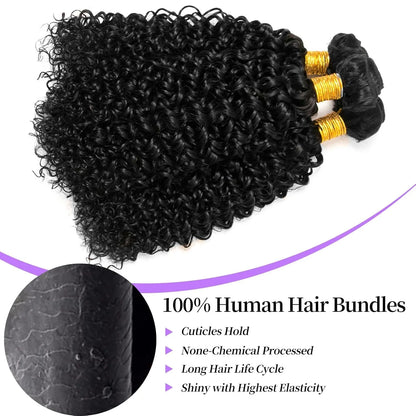 Virgin Jerry Curly Human Hair Bundles - Opaline Glam Beauty