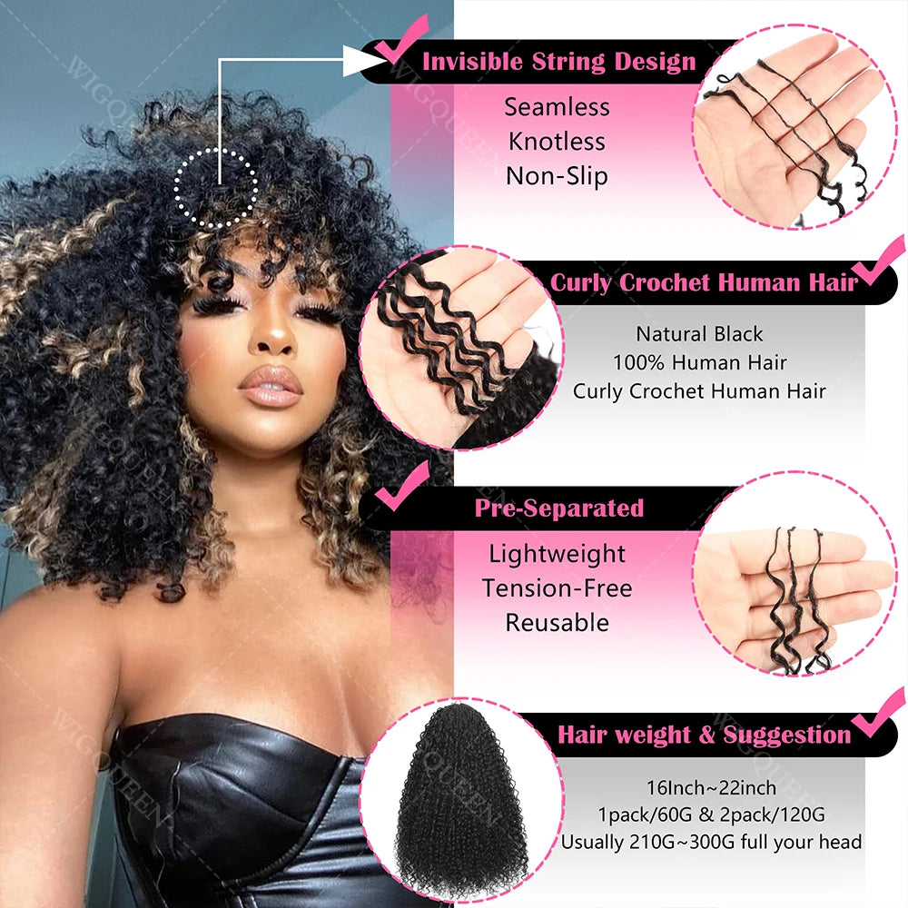 4/27 Highlight Curly Pixie Pre-Looped Hair Extensions - Opaline Glam Beauty