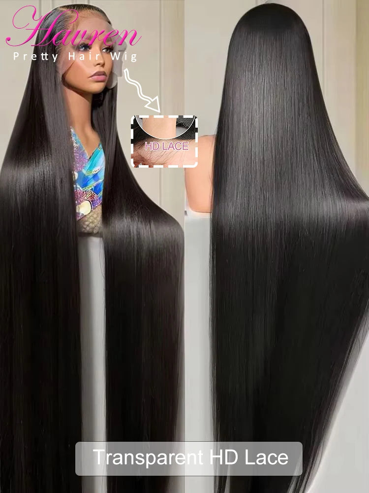 40" Straight HD Lace Front Human Hair Wig – Ready to Wear - Opaline Glam Beauty