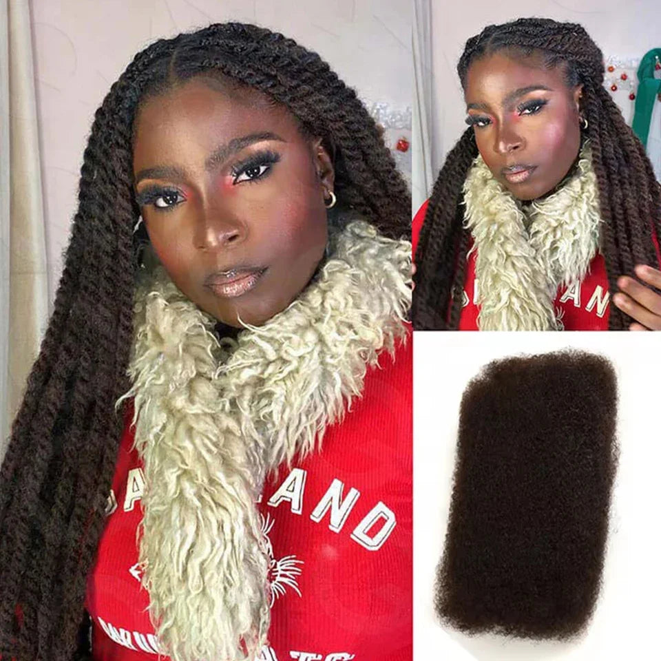 Premium Afro Kinky Remy Human Hair Bulk - Opaline Glam Beauty