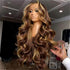 30" Honey Blonde 4/27 Ombre HD Lace Front Human Hair Wig - Opaline Glam Beauty