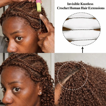 12A Dark Brown Kinky Curly Crochet Hair Extensions - Opaline Glam Beauty