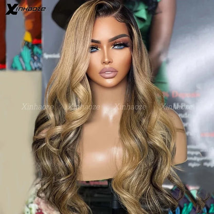 Brazilian Ombre Blonde Body Wave Human Hair Wig - Opaline Glam Beauty
