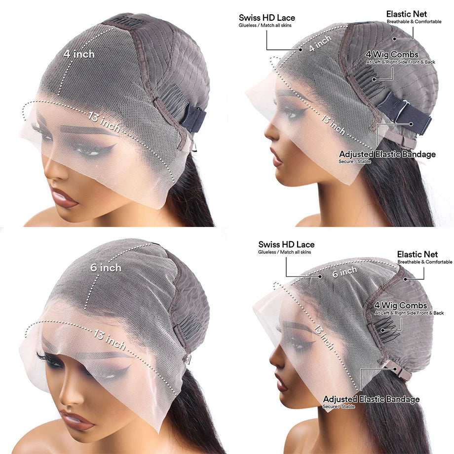 Blonde Ombre Bone Straight Human Hair Wig - Opaline Glam Beauty