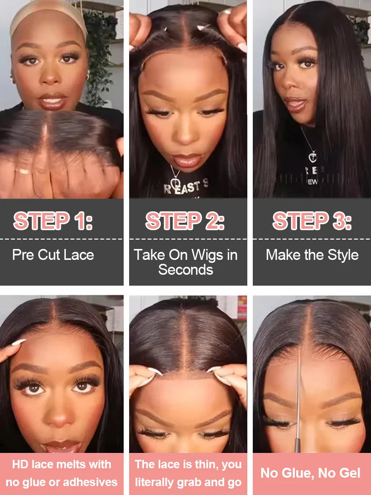 30 40 Inch 13x6 13x4 Bone Straight Hd Transparent Lace Front Human Hair Wigs 4x4 5x5 Glueless Wigs Human Hair Ready To Wear 360 - Opaline Glam Beauty