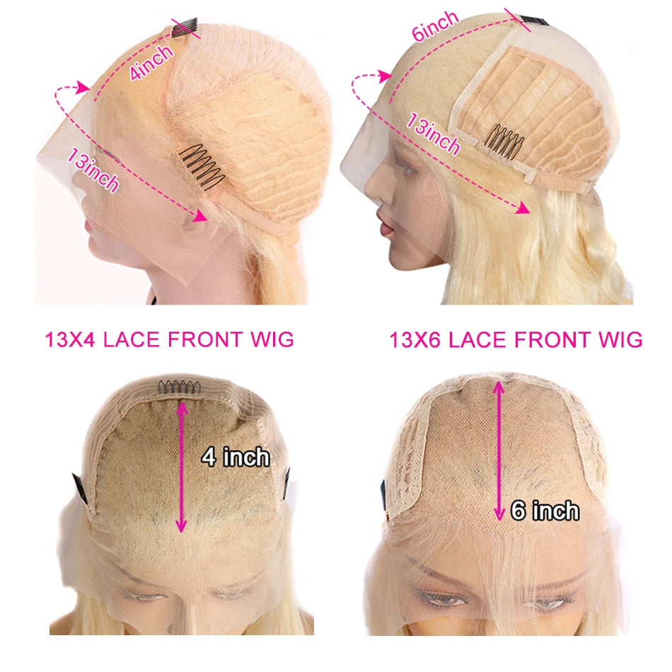 13x6 HD Transparent 613 Blonde Lace Front Human Hair Wig - Opaline Glam Beauty