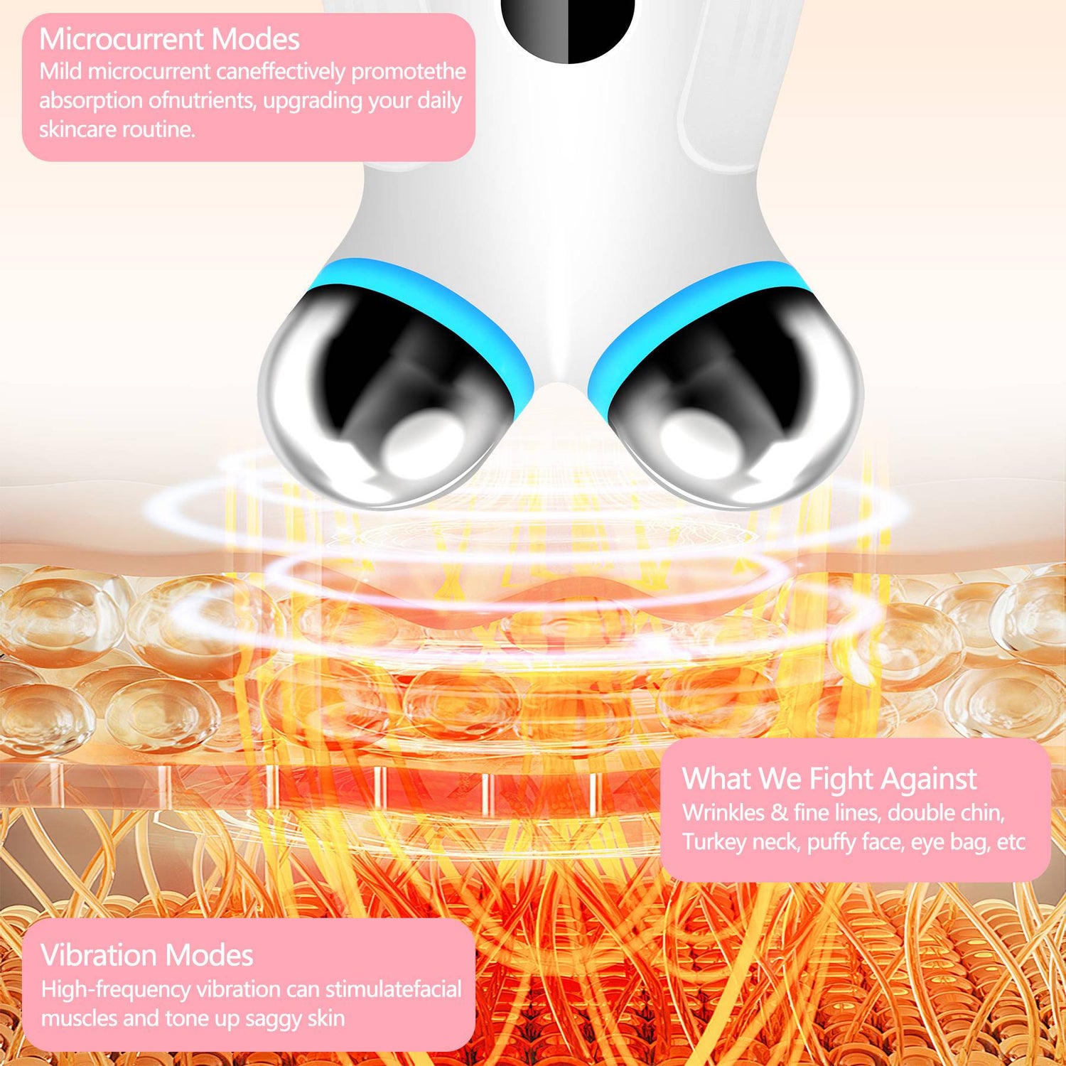 Anti Aging And Wrinkles Microcurrent Facial Device, Boost Skin Care Absorption