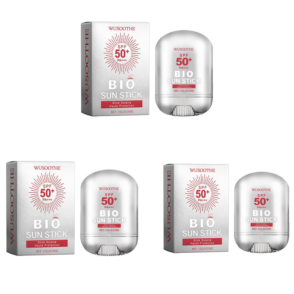 WUSOOTHE Bio Sun Stick 15g - Advanced Protection With Peptide Complex, Collagen And Hyaluronic Acid SPF50