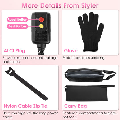 1Pc 6 In 1 Hot Air Styler Volumizer Straightener Curler Dryer Automatic Wrap Styler