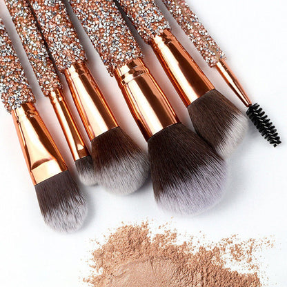 10-Piece Luxury Crystal Diamond Makeup Brush Set