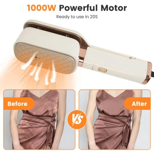 3 In 1 Travel Steamer For Clothes, 1000W Handheld Garment Steamer With 180 Rotating Head - Flat Iron