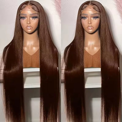 13x4 HD Lace Front Wig, Human Hair, Natural Brazilian Brown Wig, Women&