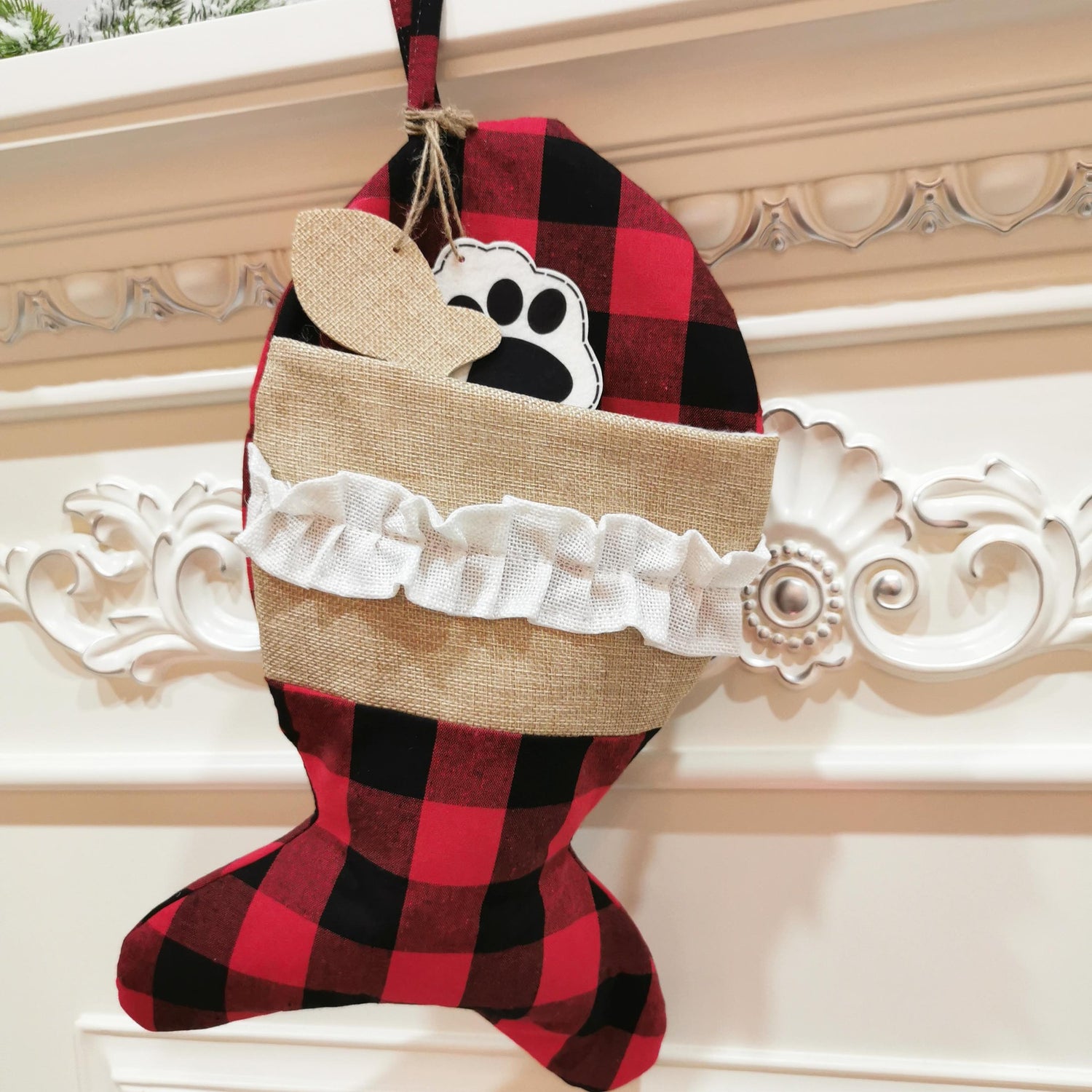 Christmas Ornament Socks Gift Bag
