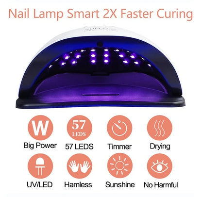 220W Nail Dryer LED Lamp UV Light Polish Gel Curing Machine Electric Manicure