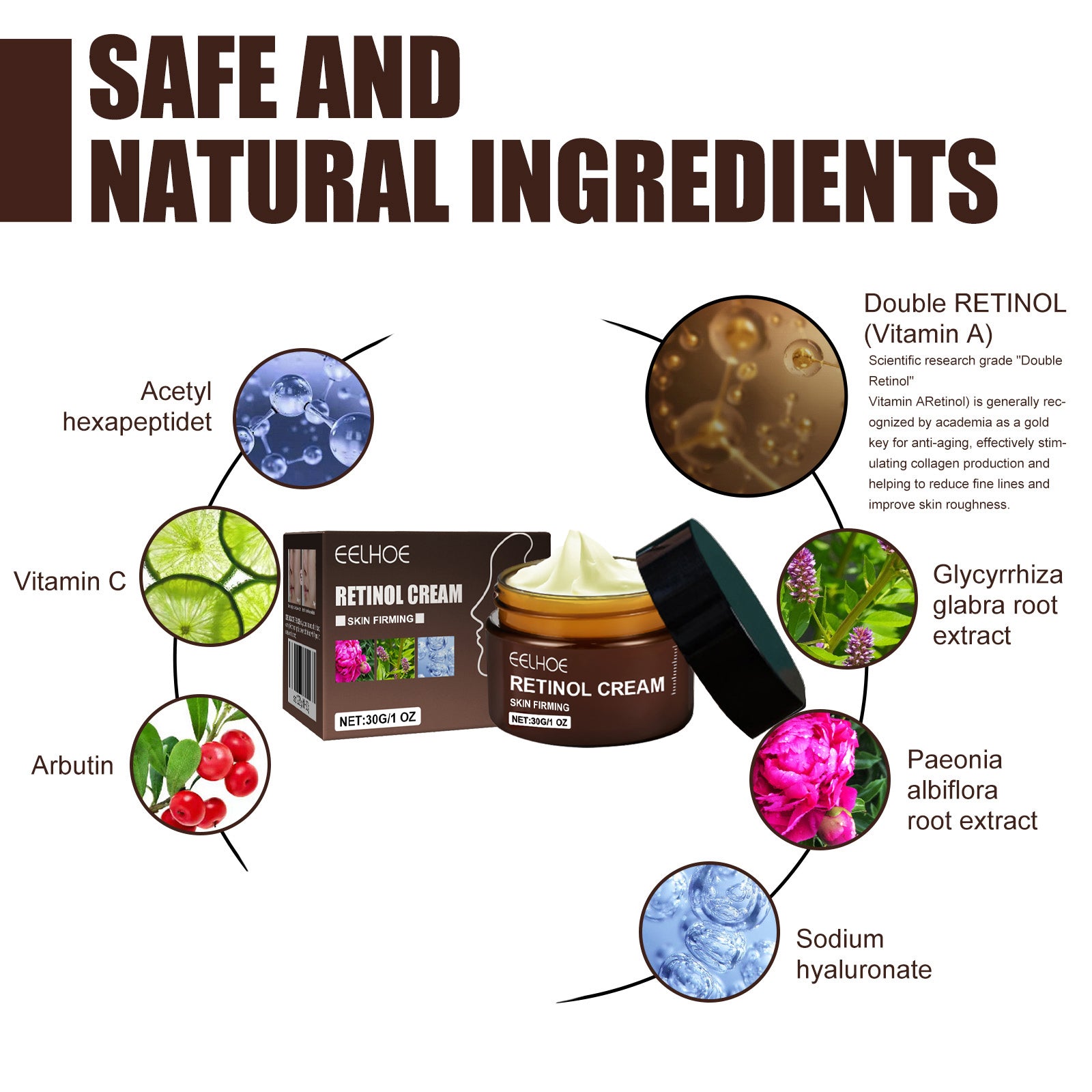 EELHOE Retinol Cream, Anti-Aging Firming Brightening Moisturizing - Opaline Glam Beauty