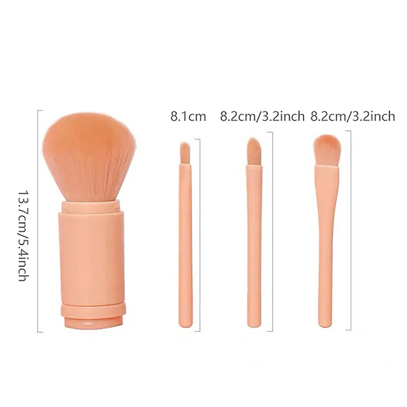 4-in-1 Portable Beauty Makeup Brush Set