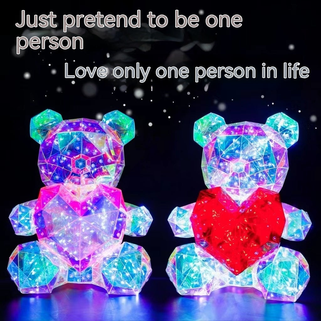 Colorful Luminous Bear Gift Birthday Gift Decoration - Opaline Glam Beauty