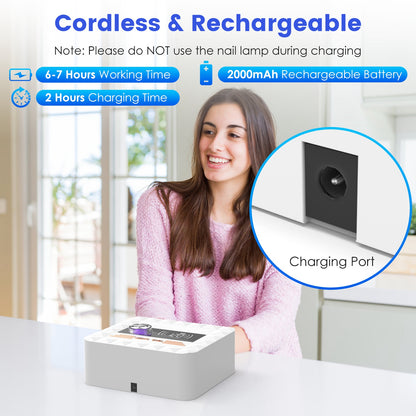 1Pc 120W Cordless UV Nail Lamp Rechargeable Gel Curing Lamp Gel Polish Light