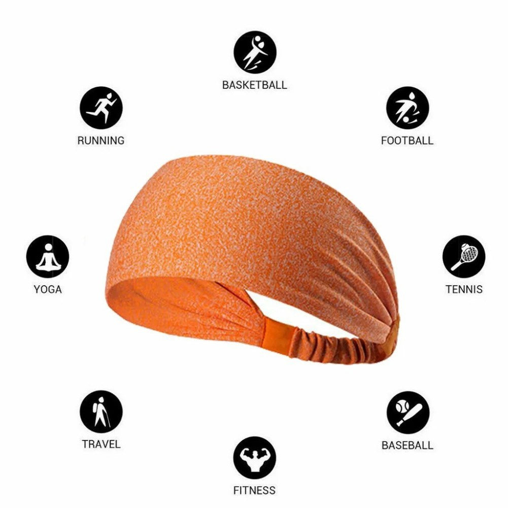 Sports Headbands For Men &amp; Women -5 Pack,  Wicking Sweatbands, Elastic Non Slip Sweat Bands