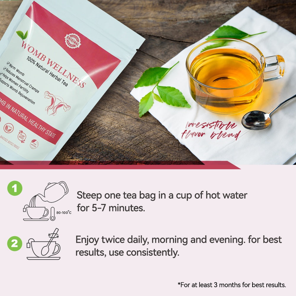 Chinaherbs Natural Womb Tea Female Period Menstrual Cramps Warmer Hormone Balance Glowing Beauty Care Packaged In Bag - Opaline Glam Beauty